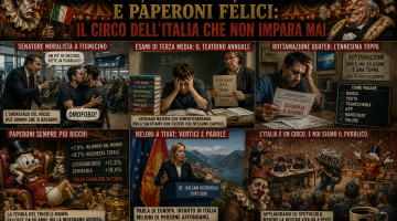 Baci proibiti, esami inutili, debiti perenni e Paperoni felici: il circo dell’Italia che non impara mai